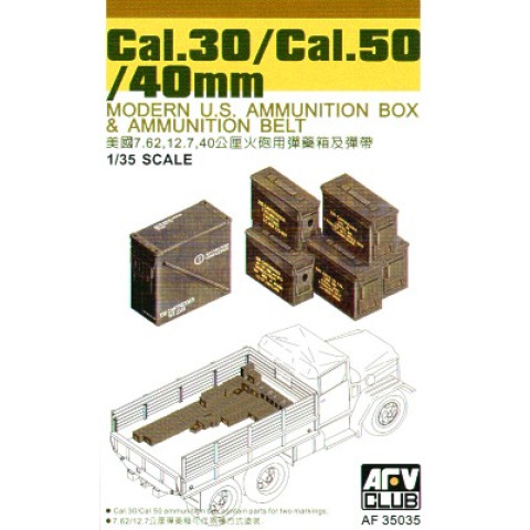 30 Cal/.50 Cal/40mm Modern U.S. ammunition box and ammunition belt -AF35035