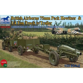British Airborne 75mm Pack Howitzer&1/4 Ton Truck w/Trailer -CB35163