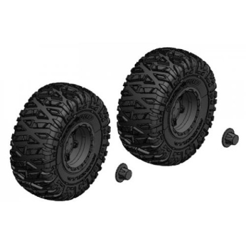 Tire and Rim Set - Truck - Black Rims - 1 Pair -C-00250-092-B