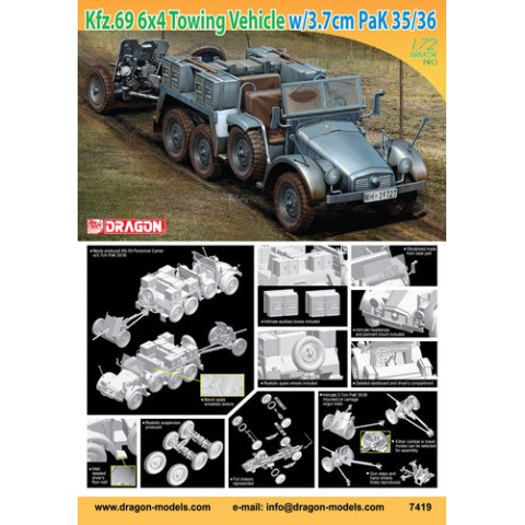 Kfz.69 6x4 Towing Vehicle w/3.7cm PaK 35/36 -7419