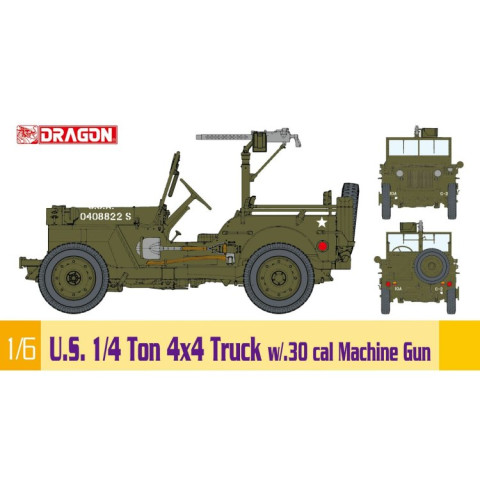 U.S. 1/4 Ton 4x4 Truck w/.30 cal Machine Gun schaal 1/6 -75050