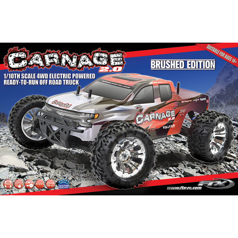 CARNAGE 2.0 1/10 BRUSHED TRUCK 4WD RTR - RED -FTX5537R