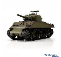 RC Tank Edition Heng Long Torro RC Tank 1/16 M4A3 Sherman green BB+IR Metal Gear Metalen rupsbanden -14307GN