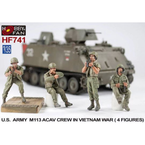 U.S. Army M113 ACAV Crew in Vietnam War 4 Figures  -HF741