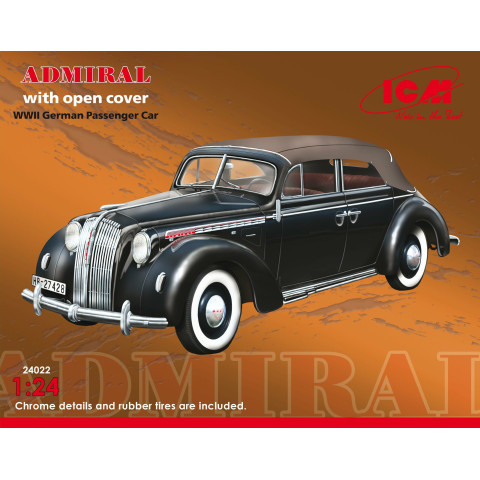 Admiral with open cover WWII German Passenger Car -24022