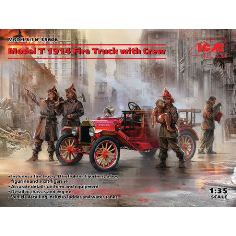 Model T 1914 Fire Truck with Crew -35606