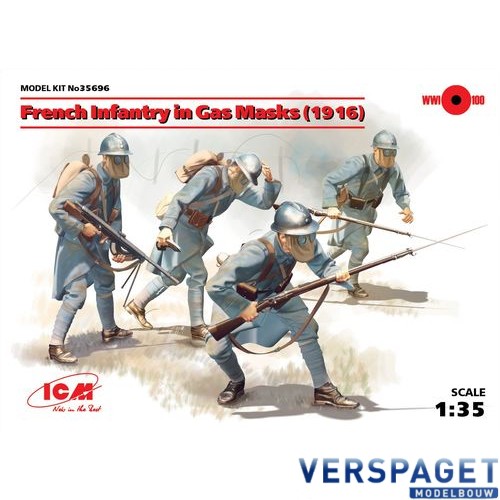 French Infantry in Gas Masks -35696