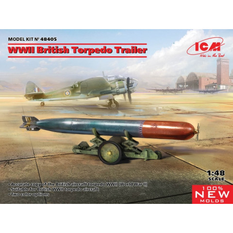 WWII British Torpedo and Trailer -48405