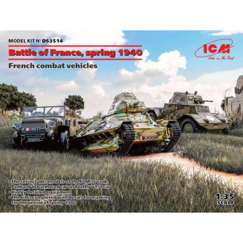 Battle of France, spring 1940, Panhard 178 AMD-35, FCM 36, Laffly V15T -DS3514
