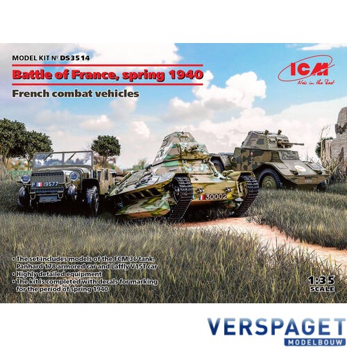 Battle of France, spring 1940, Panhard 178 AMD-35, FCM 36, Laffly V15T -DS3514