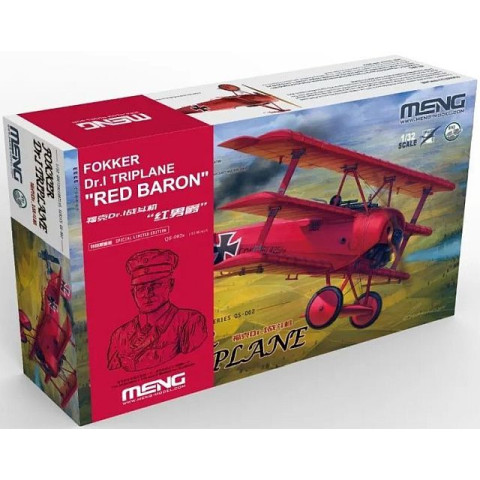 Fokker Dr.I Triplane Red Baron incl. 1:10 bust of Manfred von Richthofen / Limit Edition -QS002S