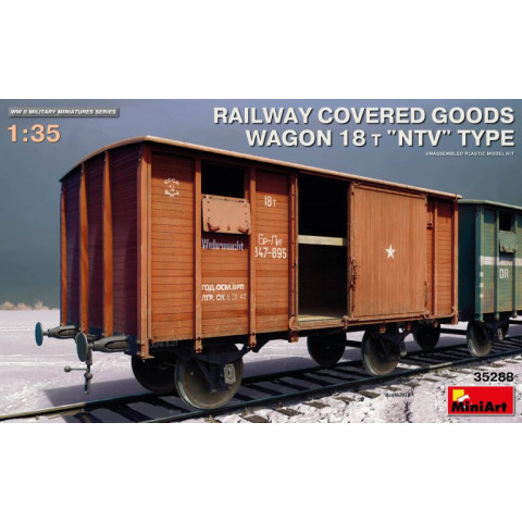 RAILWAY COVERED GOODS WAGON 18t “NTV” TYPE -35288