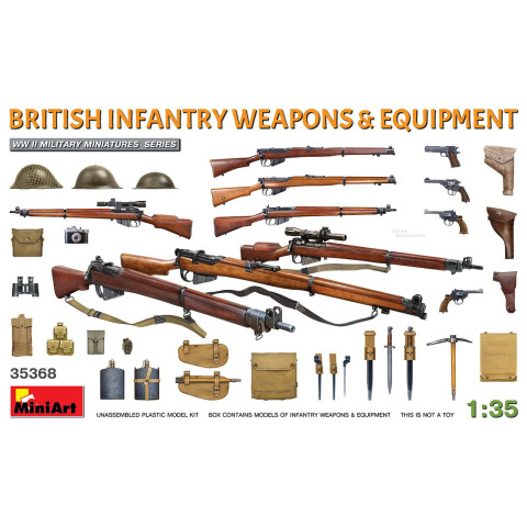 British Infantry Weapons & Equipment WW II Military Miniatures Series -35368