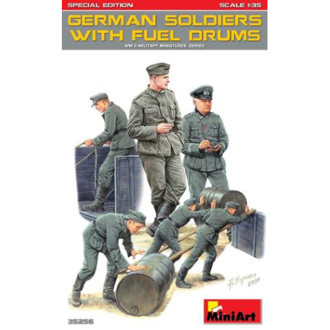 German Soldiers w/Fuel Drums -35256