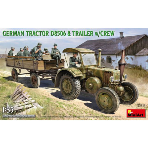 German Tractor D8506 & Trailer w/Crew -35314