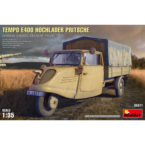 tempo E400 Hochlader Pritsche. German 3-Wheel Delivery Truck -35371