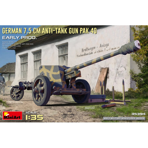 GERMAN 7.5CM ANTI-TANK GUN PAK 40. EARLY PROD -35394