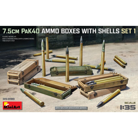 7,5cm PaK40 Ammo Boxes with Shells Set 1 -35398