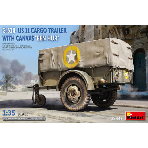 G-518 US 1t Cargo Trailer With Canvas Ben Hur -35443