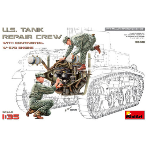 US Tank Repair Crew with Continental W-670 Engine -35461