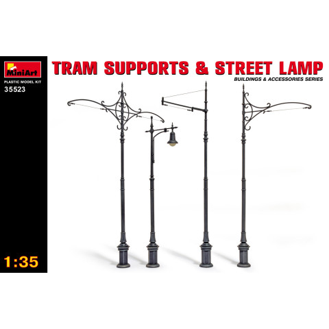 TRAM SUPPORTS & STREET LAMP -35523