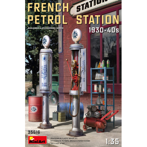 FRENCH PETROL STATION 1930-40S -35616