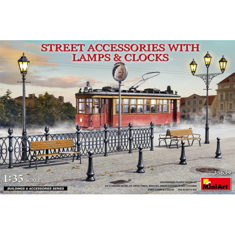 STREET ACCESSORIES WITH LAMPS & CLOCKS -35639