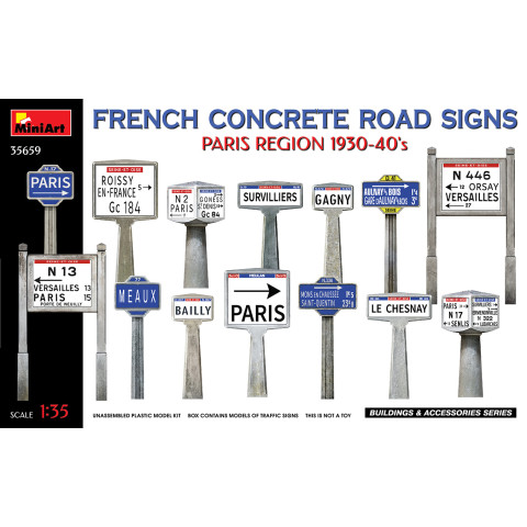 FRENCH CONCRETE ROAD SIGNS. PARIS REGION 1930-40’s -35659
