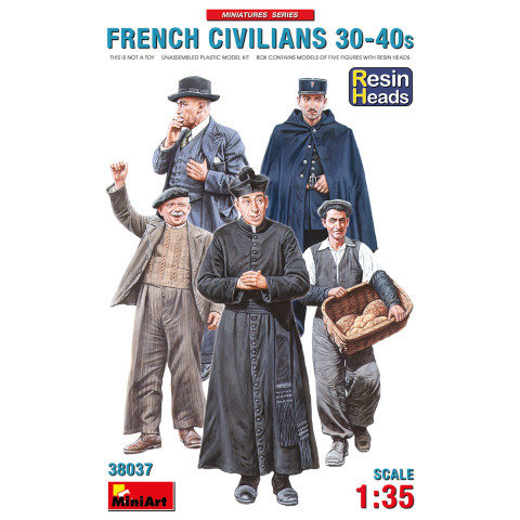 FRENCH CIVILIANS ’30-’40s. RESIN HEADS -38037