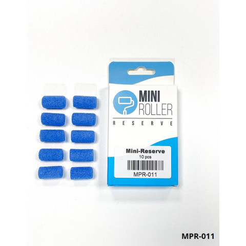 Mini Verfroller 10 stuks reserve rollertjes  afmetingen 19x12 mm -MPR011