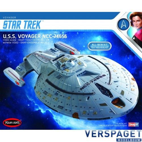 Star Trek U.S.S. Voyager with landing gear and clear parts for lighting Polar Lights -980 