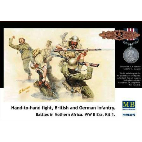 Hand-to-hand fight, British and German infantry. Battles in Northern Africa. WW II era. Kit 1. -MB3592