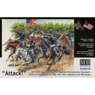 Attack" 8 TH Pensylvania Cavalery 89 TH Regiment volunteers 1/35  Amerikaanse Burger Oorlog Figuren -MB3550