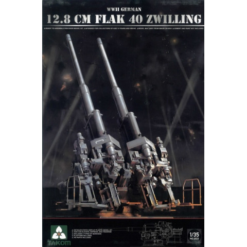 WWII GERMAN 12.8 CM FLAK 40 ZWILLING -2023