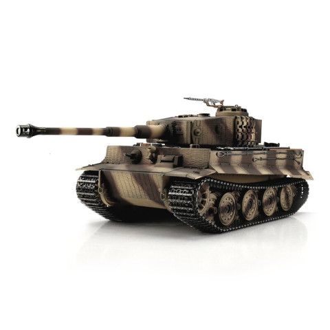 RC Pro-Edition 1/16 RC Tiger I Late Version desert  Tank metal edition IR geleverd in luxe houten krat & Rook uit de loop Versie -11502-DE
