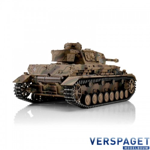 RC Pro-Edition Panzer Tank IV. version G metal edition camouflage geleverd in luxe houten krat -1110385900