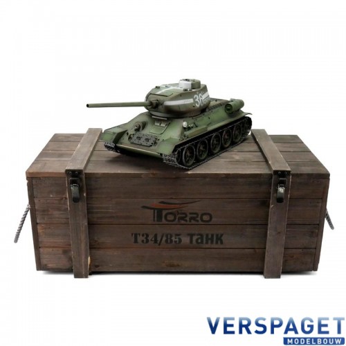 RC Pro-Edition T34/85 Tank BB metal edition geleverd in luxe houten krat -1112400400