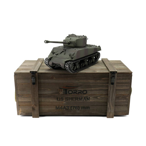 RC Pro-Edition Sherman M4A3 76mm tarn Tank metal edition BB geleverd in luxe houten krat -1114213060