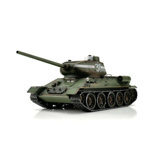 RC Pro-Edition T-34/85 green IR Tank metal edition geleverd in luxe houten krat & Rook uit de loop Versie -11506-GN