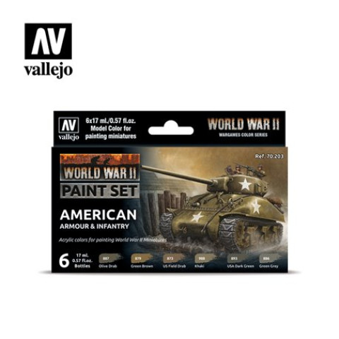 Model Paint Set - WWII American Armour & Infantry